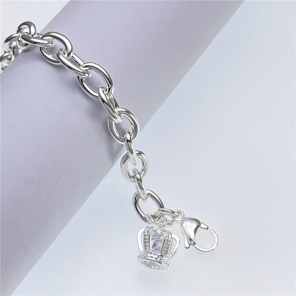 أساور كريستال كلاسيكية من الفضة الإسترليني عيار 925 على شكل تاج للنساء، مجوهرات عصرية وإكسسوارات بوتيك وهدايا الحفلات والعطلات #6