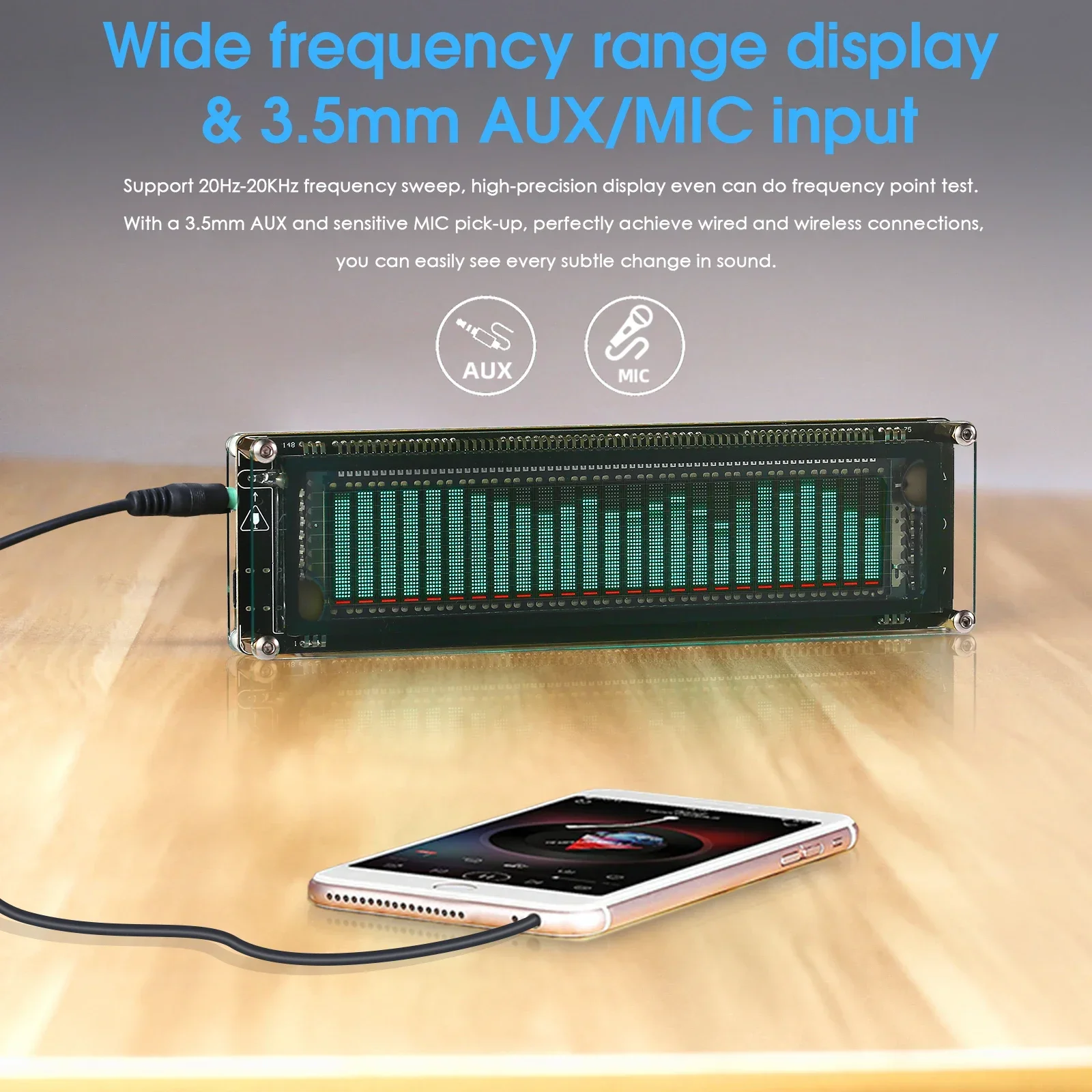 Nobsound-AK2515 MIC Audio or Analyzer Vineau Sound Level VU Meter, Screen Display, Music Indicateur