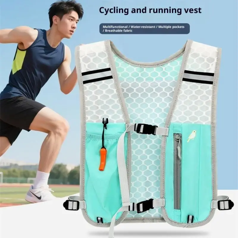 

【Happy】Легкий жилет для бега и велоспорта с отсеком для телефона, светоотражающий, с системой гидратации и карманом для воды