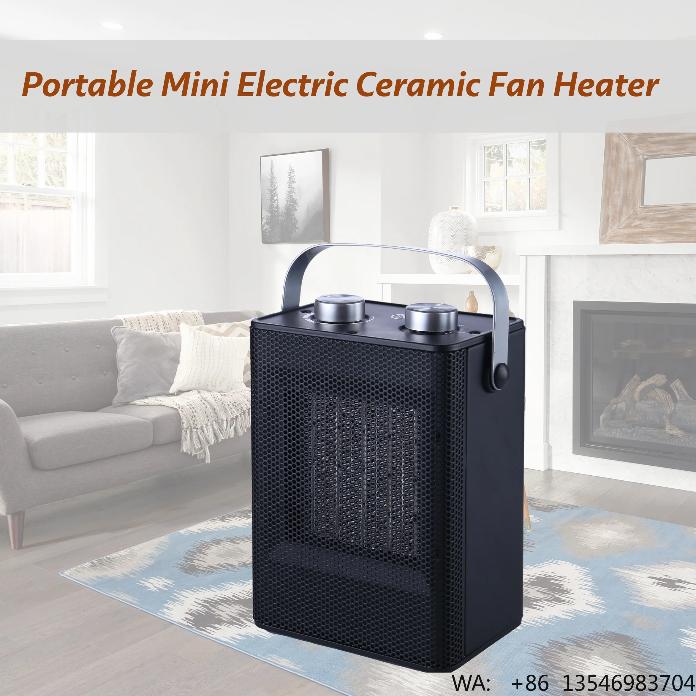 Portable Mini Electronic PTC Heater for Office & Home Use Low Noise & Freestanding Installation Electrical Space Heater