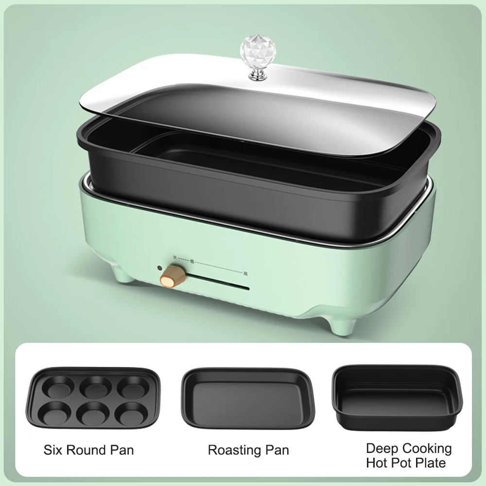 

Электрическая сковорода-гриль из нержавеющей стали 2,5 л для дома и вечеринок, модный дизайн 2026 года, простое управление