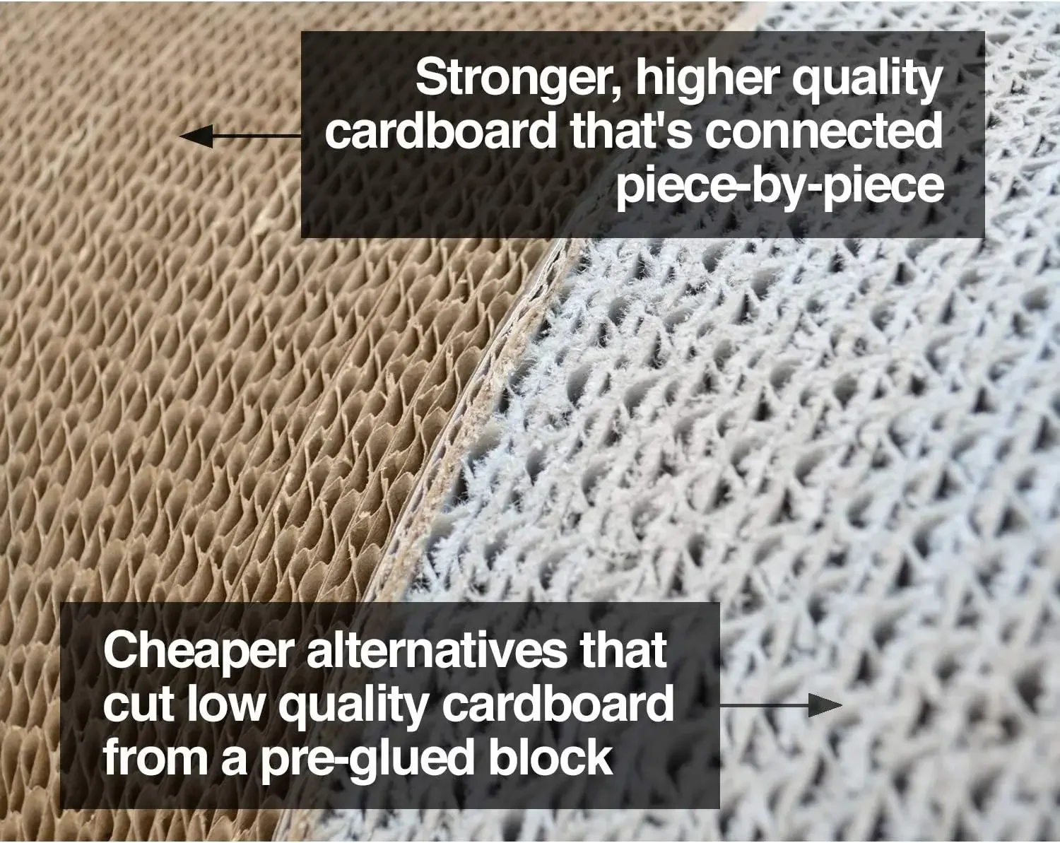 صالة PetFusion Jumbo Cat Scratcher الجديدة، أبيض. 39 × 11 × 14 بوصة 4 أسطح خدش من الورق المقوى ومستويين، خدش، سريع #2