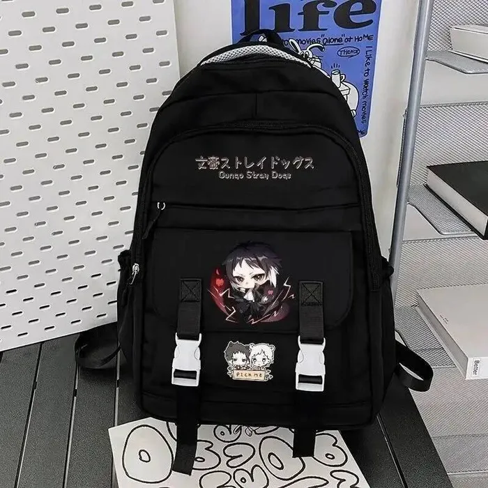 

Breathable Mesh Black Blue Bungo Bungou Stray Dogs Student School Bags Large Capacity Backpacks Anime Game