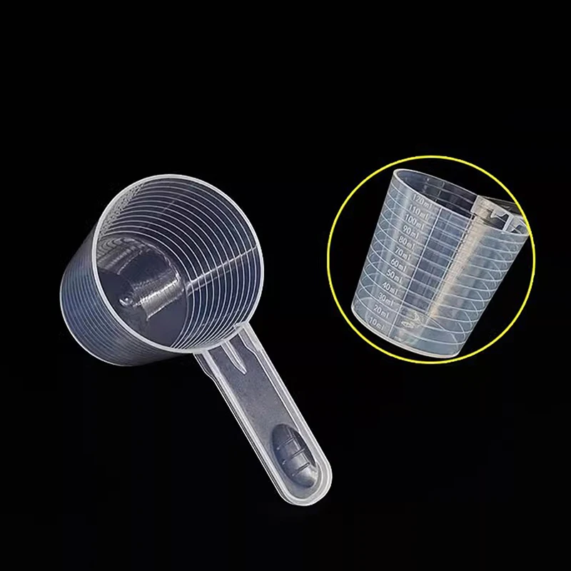Cuchara de café medidora de plástico con escala, utensilio para hornear, leche en polvo, cuchara líquida de laboratorio, accesorios de cocina, 15/30/70/120ml