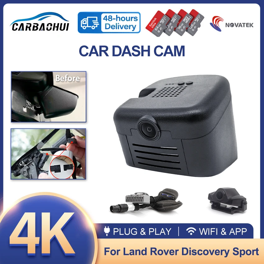 

4K 2160P Dash Cam Car DVR Video recorder Camera For Land Rover Discovery Sport L550 2015 to 2022 Plug and Play Hidden DashCam