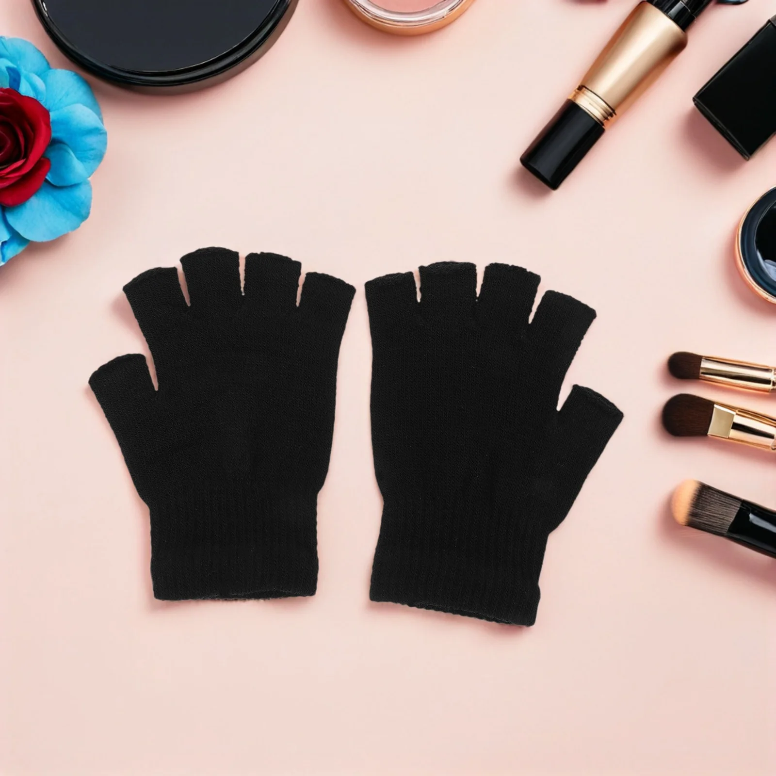 

3Pairs Thermal Insulated Knitted Half Finger Gloves Touchscreen Compatible for Cycling Driving Winter Outdoor Activities Unisex