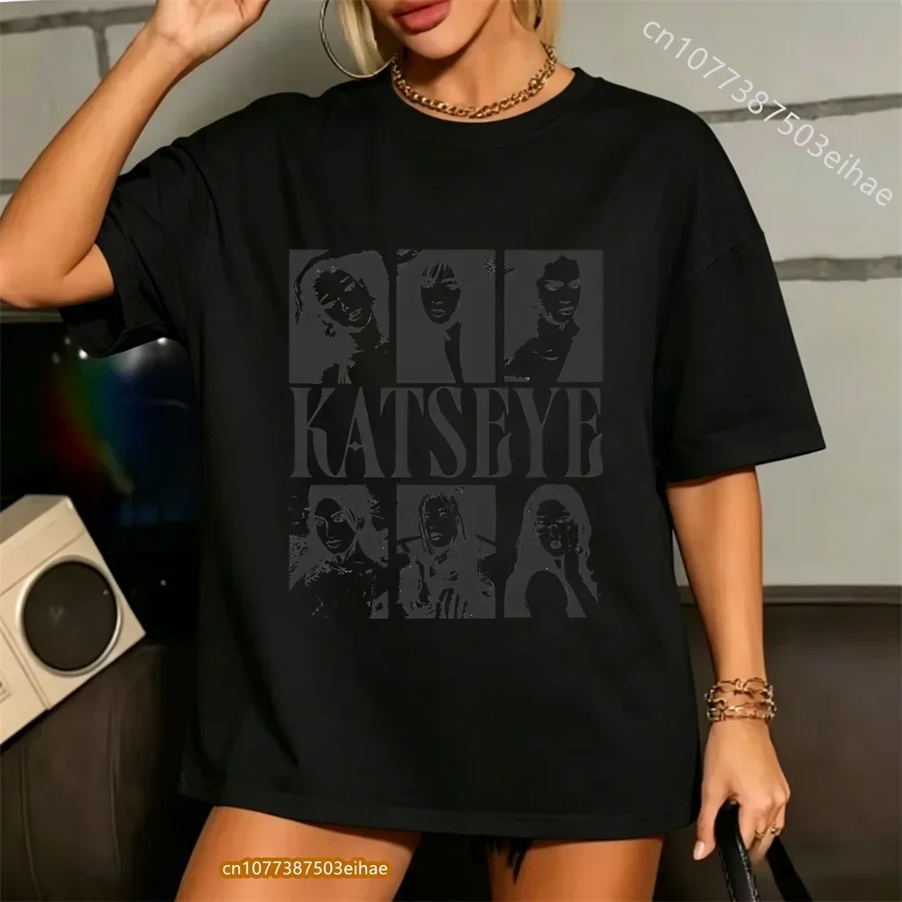 Pop Music Girl Group Katseye Art Graphic Print Kpop Korean Aesthetic Oversized Cotton Fashion Casual Tees For Men Women Kids