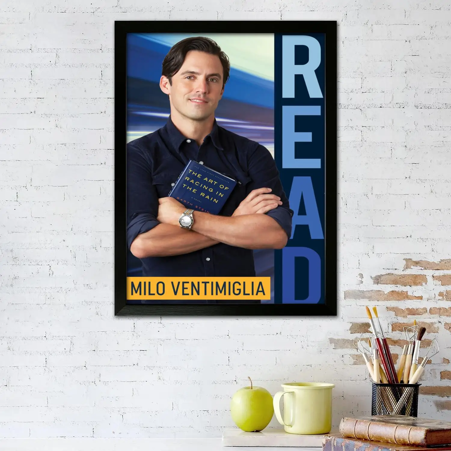 ملصق فني قماشي من Milo ventimiglia، طباعة صورة فنية جدارية، ملصقات ديكور غرفة نوم عائلية حديثة، لوحة زخرفية #2