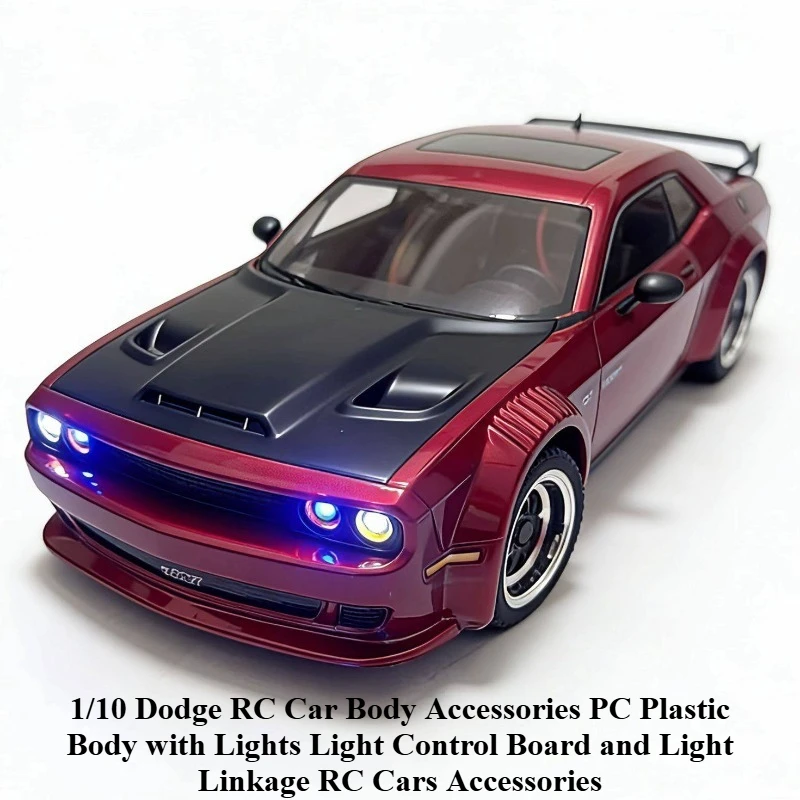 1/10 Dodge RC Car Body Accessories PC Plastic Body with Lights Light Control Board and Light Linkage RC Cars Accessories
