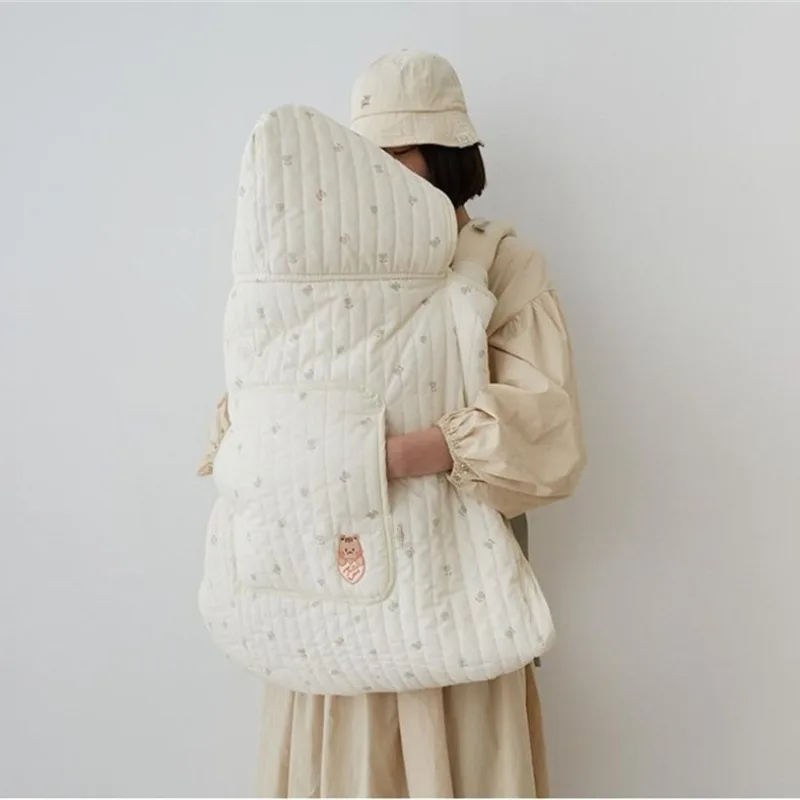 Cartoon Bear Hooded Cloak Cape Thicken Newborn Windproof Infant Sleeping Quilt Stroller Accessories Baby Stroller Blanket Cover