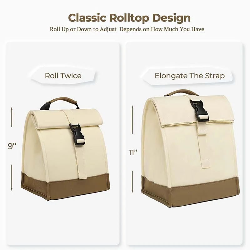 Women's Insulated Lunch Bag, Fashion Tote Leakproof Thermal Lunch Box for Women Girls, Portable Foldable Bag for Office School