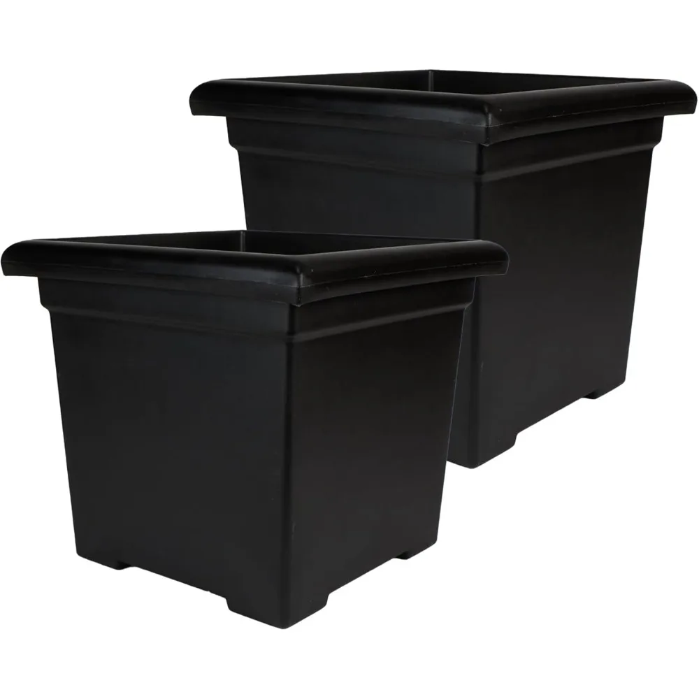 

Lightweight UV-Resistant Square Plant Pot with Drainage for Outdoor and Indoor Plants