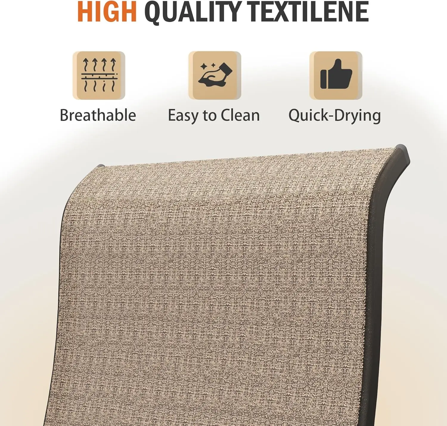 Patio Swivel Dining Chairs Set of 4, Outdoor Swivel Chairs High Back with All Weather Textilene Metal Rocking Frame