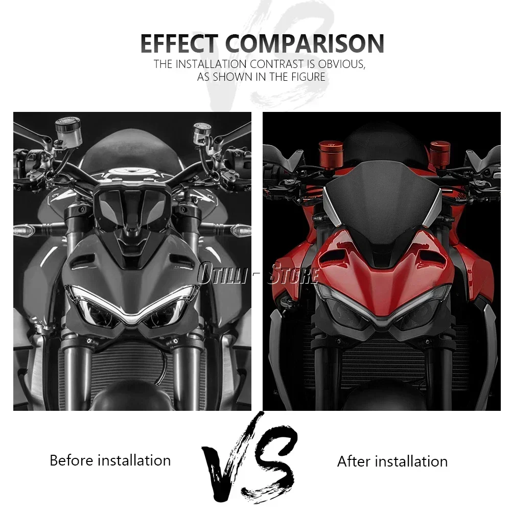 New Windshield Windscreen Wind Deflector Shield Screen For Ducati STREETFIGHTER V4 S V4S 2020 2021 2022 Motorcycle Accessories