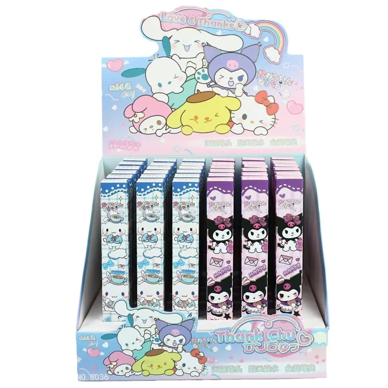 

36pcs/lot Sanrio Kuromi Melody Pochacco Press Gel Pen Cute 0.5mm Black Ink Neutral Pens Promotional Gift Office School Supplies