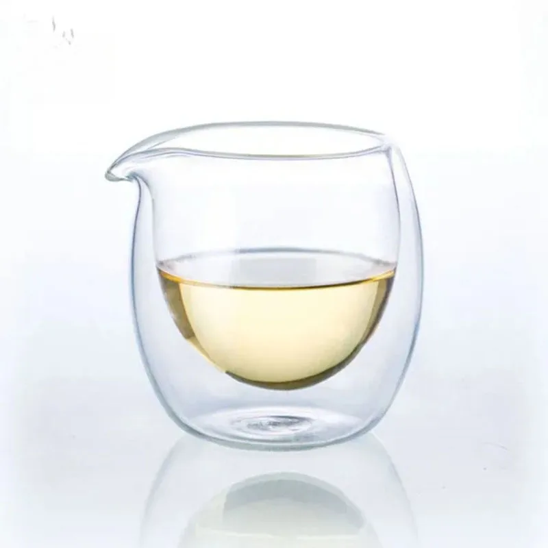 100ml/200ml Heat-Resisting Clear Double Wall Layer Glass Tea Pitcher Gongdao Tea Cup Cha hai fair mug