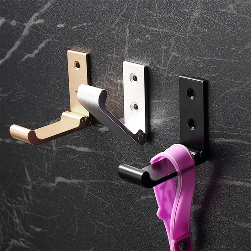 Folding Wall Hook, Hidden Robe Towel Coat Hook Stainless Steel Hook for Home Kitchen Bathroom Matte Black Towel Hanger