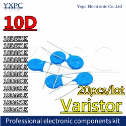 20 sztuk Varistor 10D270K 10D271K 10D301K 10D330K 10D331K 10D361K 10D390K 10D391K 10D431K 10D470K 10D471K piezorezystor