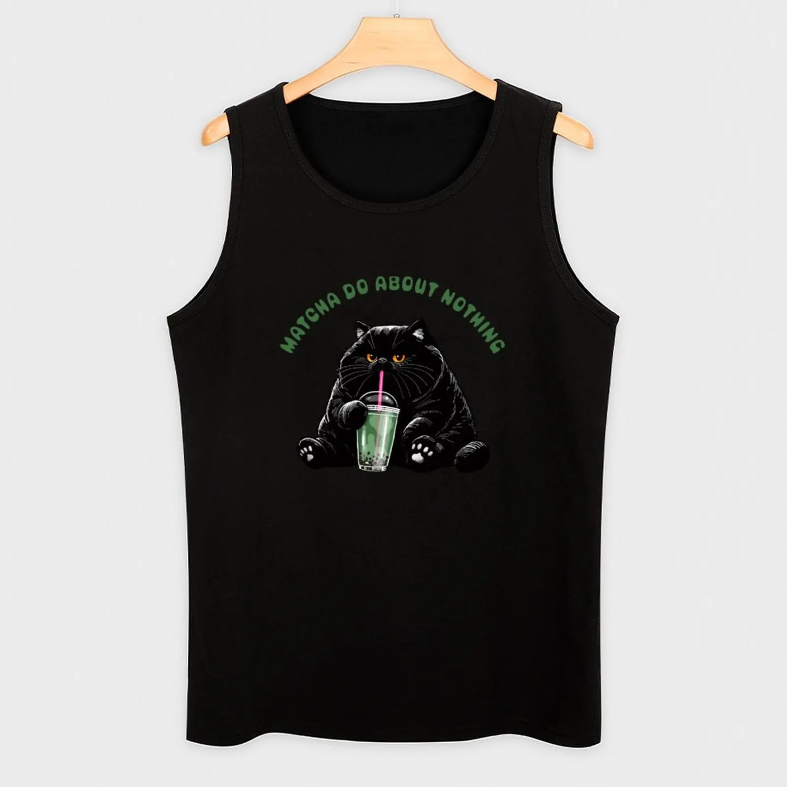 Chonky Cat Matcha Do About Nothing Майка хлопковые футболки мужские Мужская хлопковая футболка Мужские топы