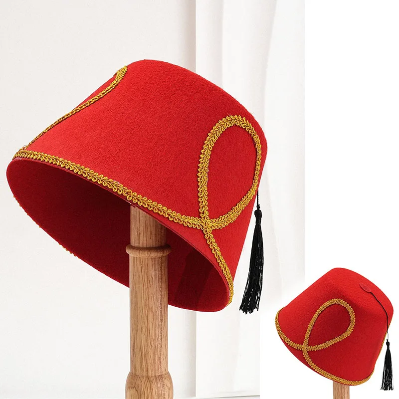 

New Stylish Turkish Hat Versatile Turkish Men Adult Moroccan Fashion Tarboosh Fez Hat Turkish Headwear For Various Occasions Cap