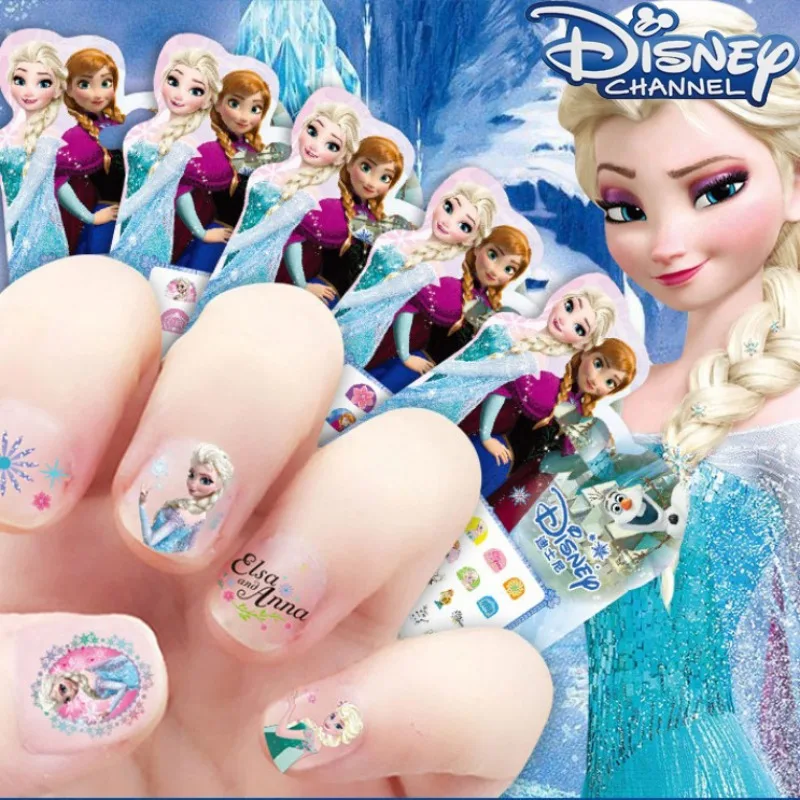 

5pcs Disney Nail Stickers Anime Frozen 2 Elsa Micky Mouse Cartoon Figure 3D Children Beautiful Nail Stickers Toys Birthday Gifts