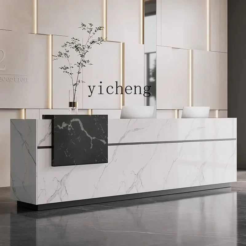 

Reception Desk Reception Commercial Desk Corner Marble Beauty Salon Computer Cashier Consultation
