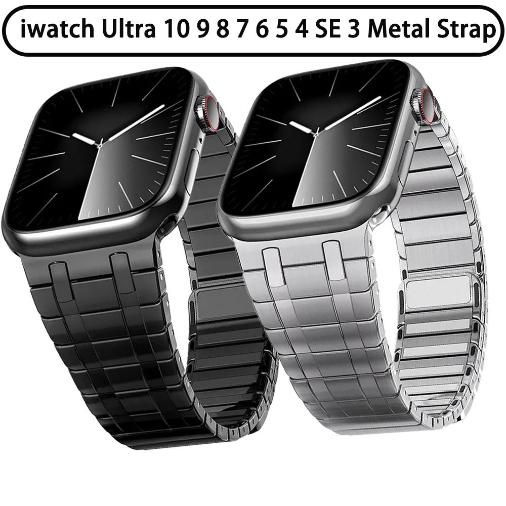 

Магнитный металлический ремешок для Apple Watch Ultra3/2 49 мм 11-10 46/42 мм 9 8 7 45/41 мм Удобный браслет iwatch 6 5 SE 44 мм 40 мм ремешок