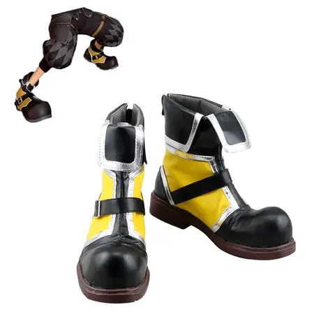 Anime Kingdom  Sora Yellow Cosplay Shoes Custom Made Boots