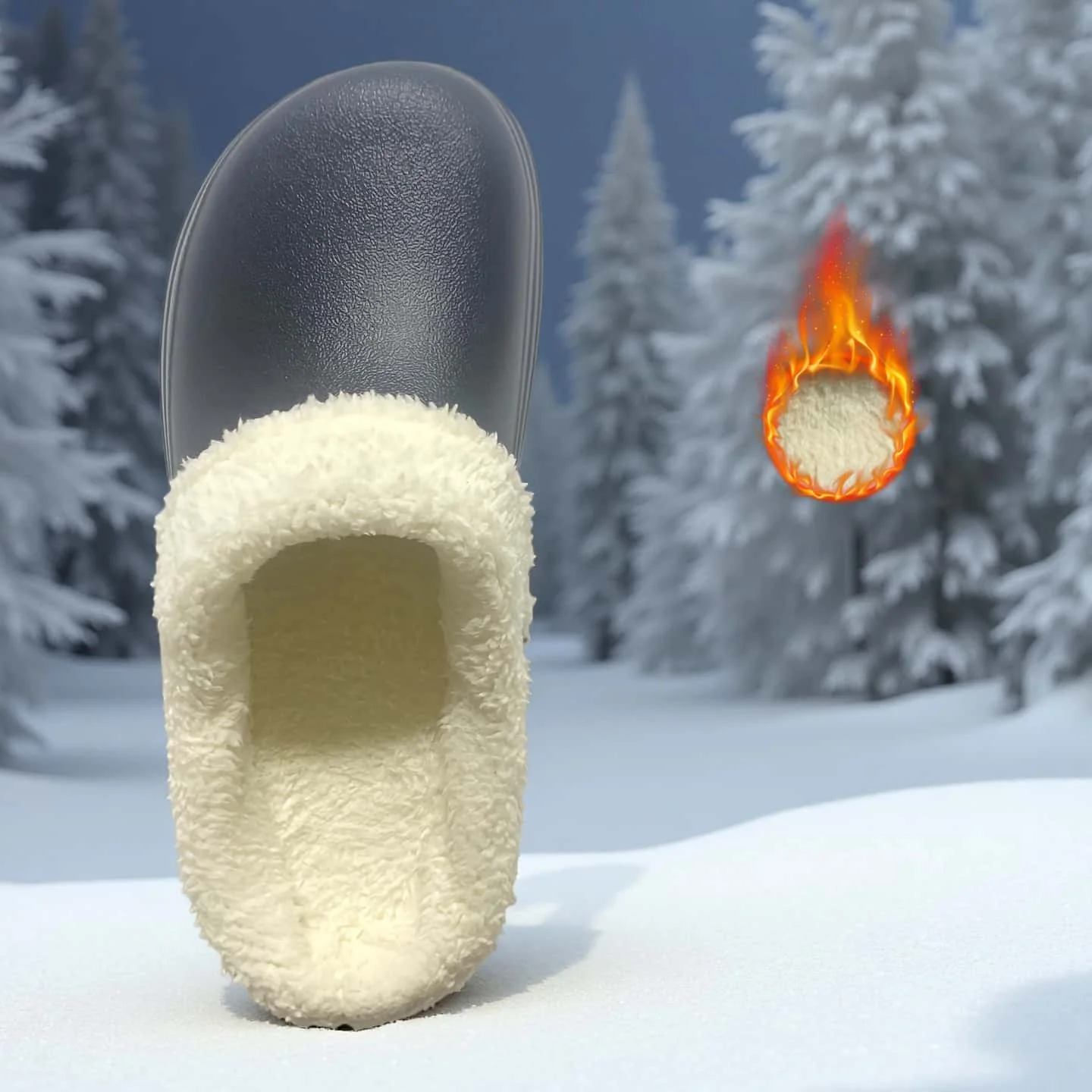 

Men's Winter Fleece Lined EVA Slippers – Warm Lightweight Non-Slip Waterproof Indoor Outdoor Slip On House Shoes