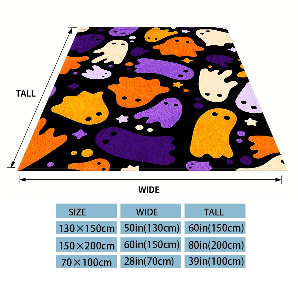 Color Ghost Flannel Blanket, Ultra-Fine Fiber, All Season Luxurious Fluffy Blanket Suitable For Beds Or Sofas