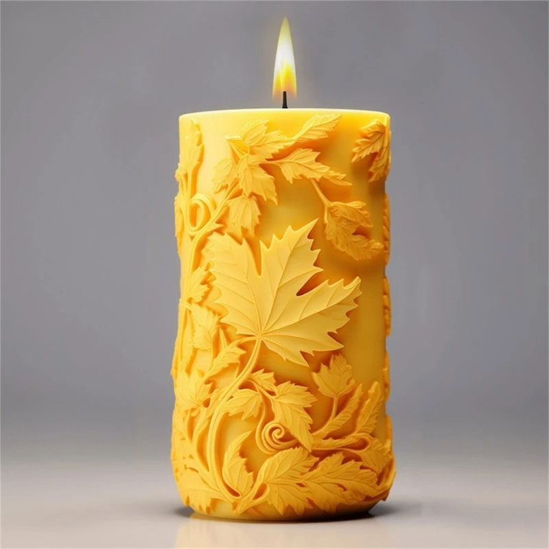 Moldes velas con relieve hojas para decoración habitación, regalo Navidad, jabón y velas