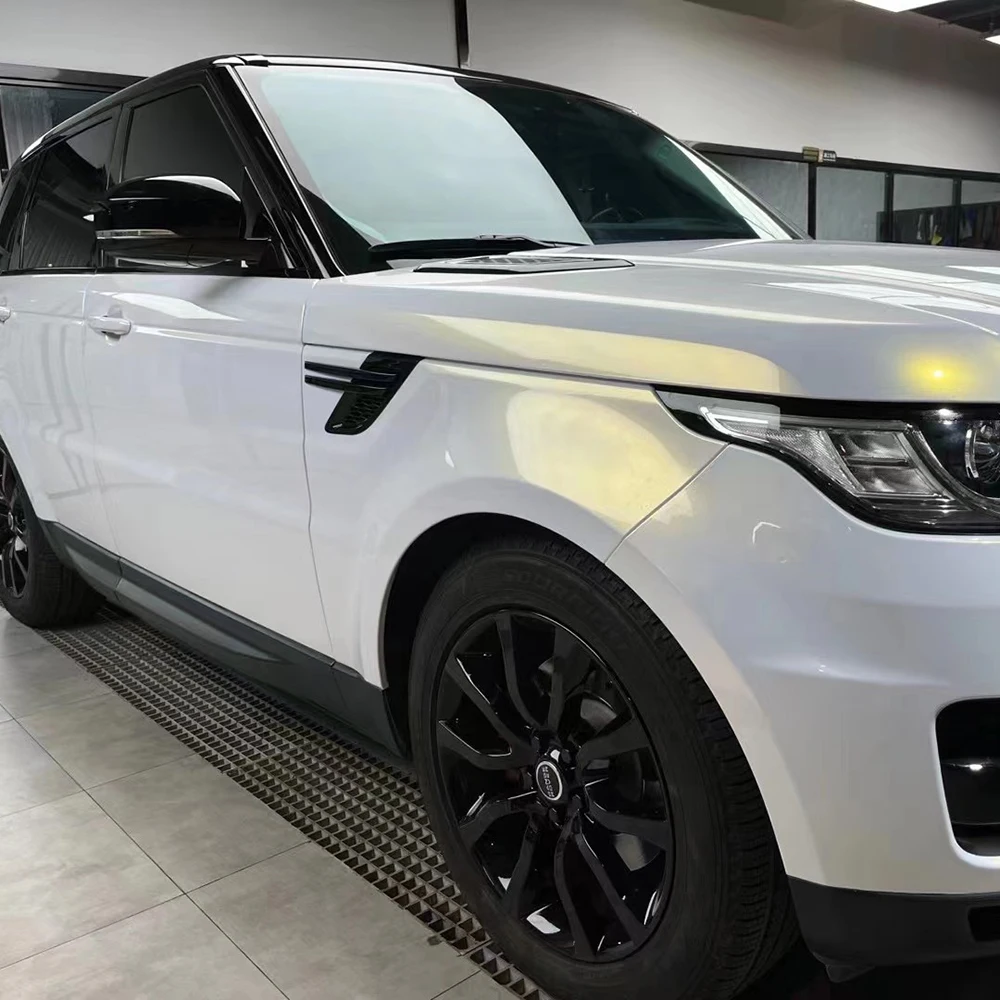 الذهب الأبيض بيرليسسينت الطلاء حماية الفيلم الملونة TPU التمويه الفينيل التفاف السيارات سيارة شاحنة التفاف #4