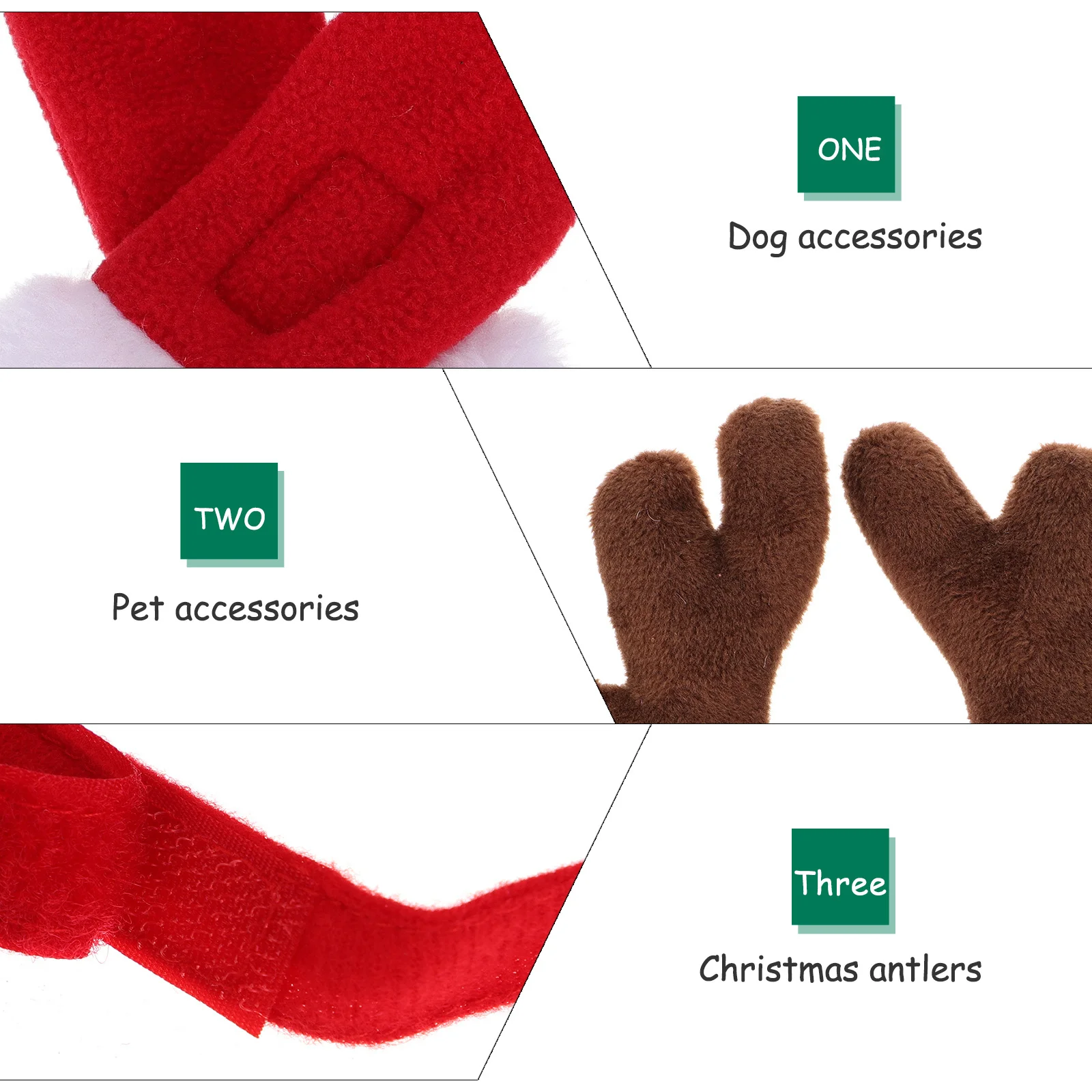 

1Set Pet Xmas Headdress Comfortable Wear Bright Colors Stylish Dog Cat Christmas Party Decorative Collar Scarf