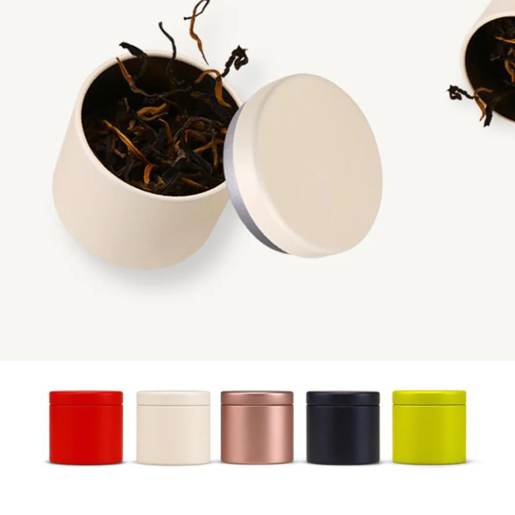 

Tea Leaf Storage Containers C ies ganizer Small Beige Tinplate Tins Food Containers Smooth Edges Sealed Lid Gifts Family Friends