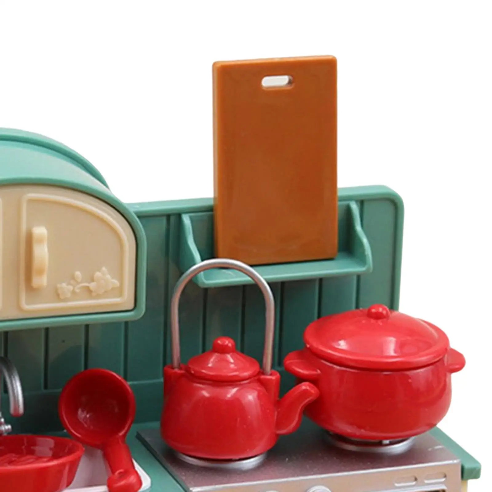 

Dollhouse Play Set with Food Pots for Mini Dolls Kitchen Toys for Girls