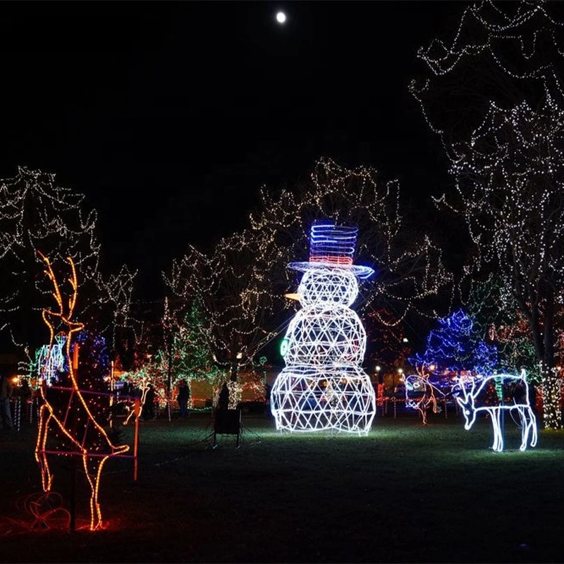 Outdoor Street Holiday Lanterns LED Christmas Snowman Motif Light   Decoration  Lights