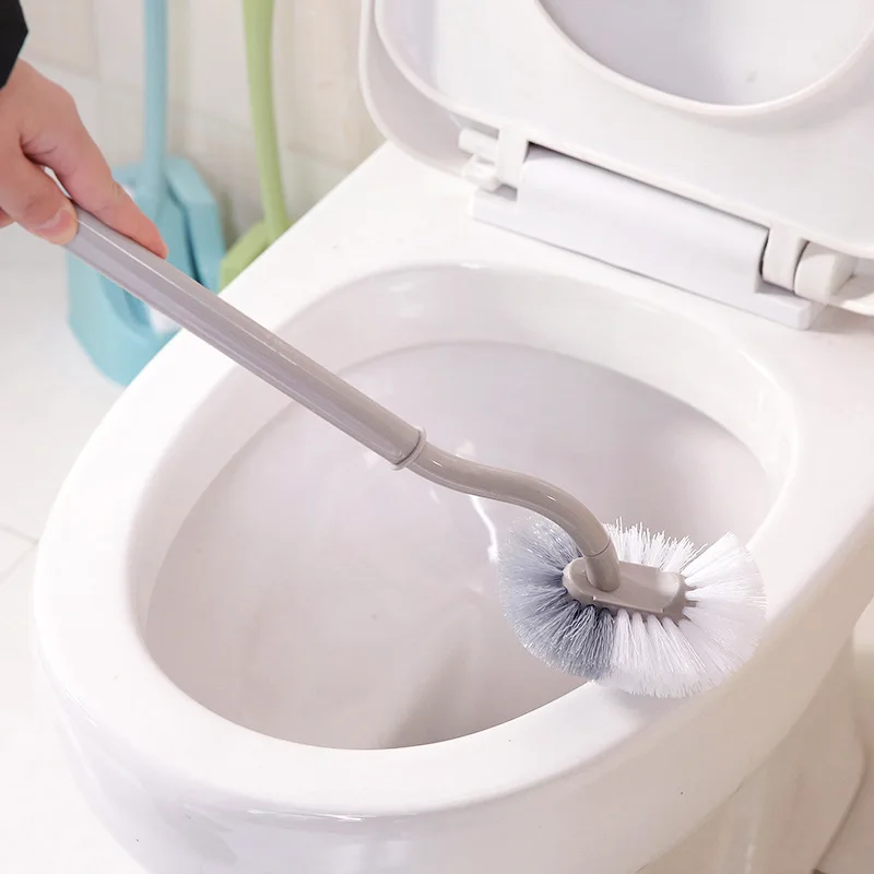 

Wall Mounted Toilet Brush Bent Head Corner Gap Cleaner Soft Hair Bathroom Cleaning Tool