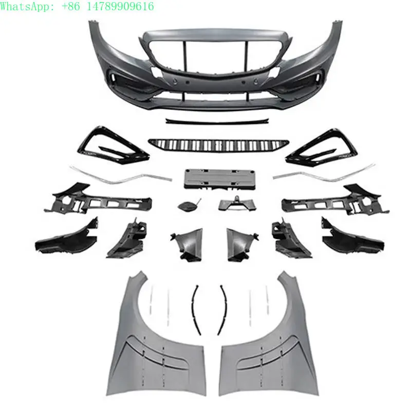 Complete OEM Facelift Conversion & Custom BuildCarlson Style W205 PP Front Bumper Aluminum Fender Body Kits For C-Class W205 20