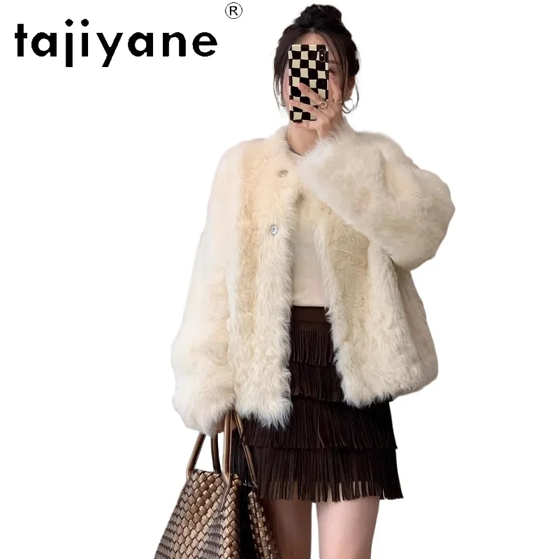 

TAJIYANE 100% Natural Tuscany Wool Sheepskin Double Faced Fur Coat Woman Luxury Real Fur Jacket Winter Clothes 2025 ropa mujer