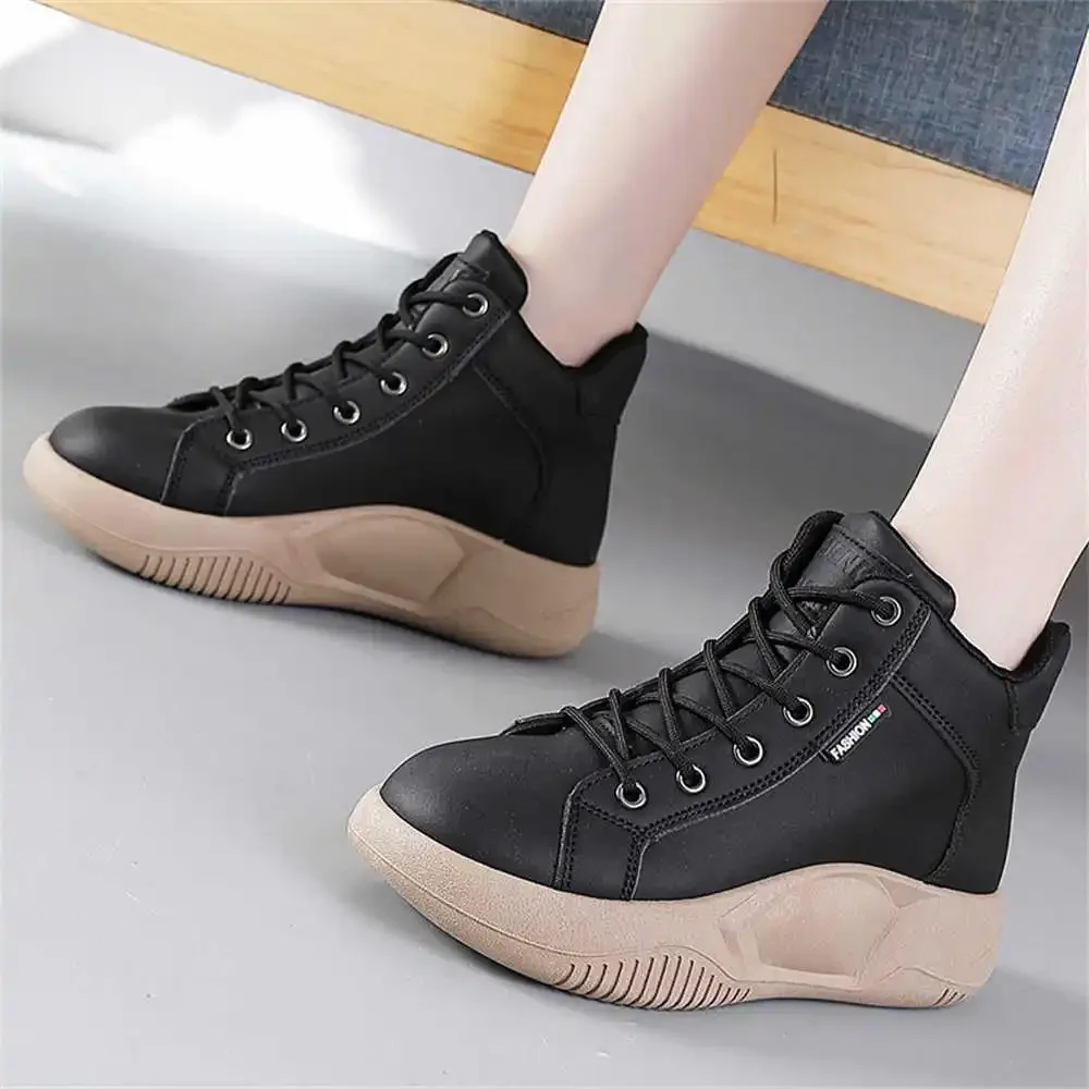 Laced Cow Leather Child Shoes For Girls Women Shoes Boots Models Summer Boots Woman Sneakers Sports Shors Universal Brand