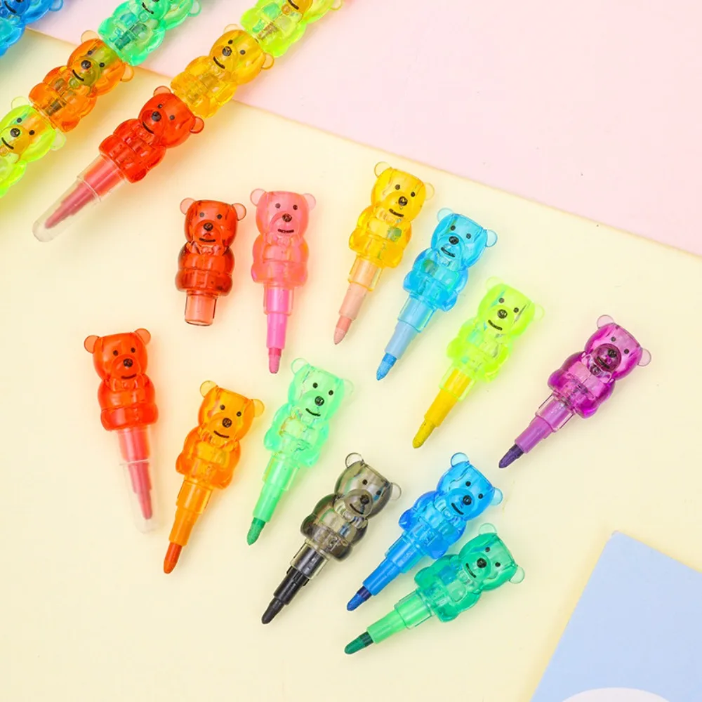 6–24 Stück Baustein-Bären-Stifte in 12 Farben für Geburtstagsfeiern, Karneval, Schulanfang, Geschenk, Schule, Kindergarten, Preis, Geschenkpaket – Detail 2