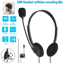 USB Wired PC Computer Headset Noise Cancelling Gaming HeadphonesWith Microphone Headset Wired for Computer/Mac/Laptop Office