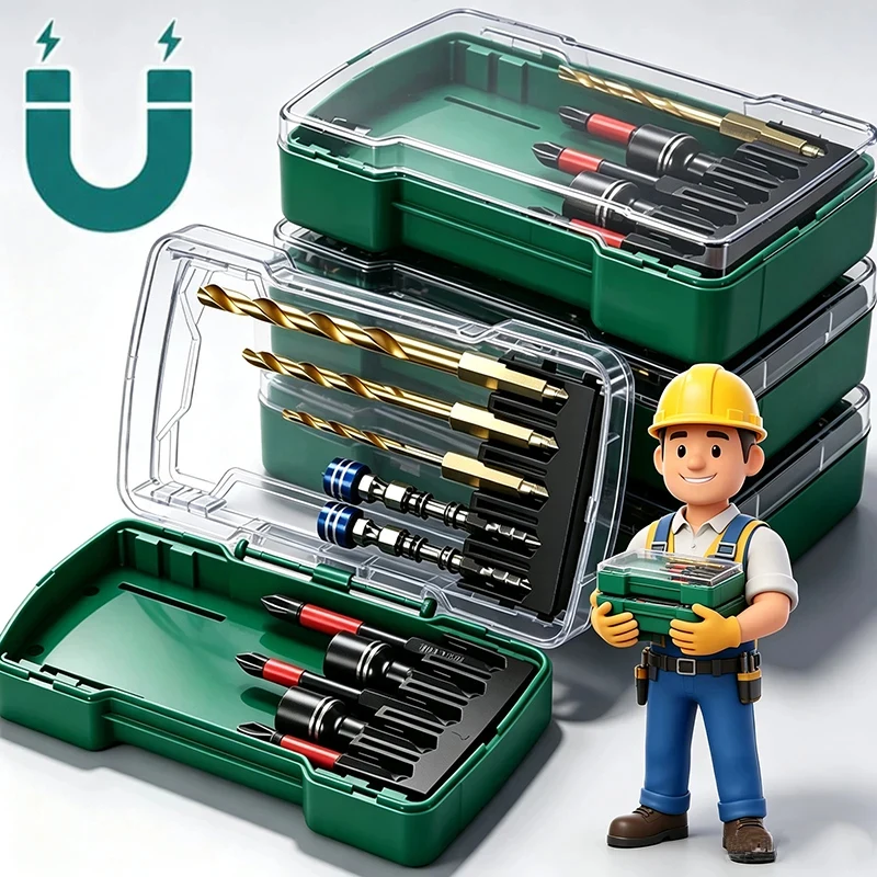10Pcs/set Impact Driver Bit Set Magnetic Hex Shank S2 Steel Electric Drill Bits Home Repair Furniture Assembly Power Tool Kit