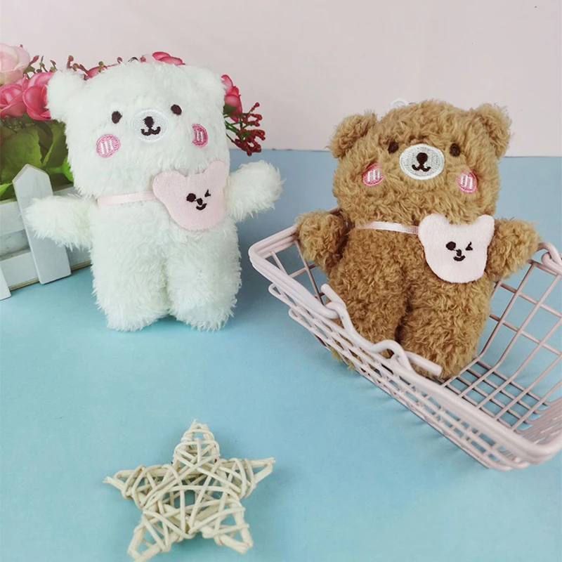 Cute Cartoon Plush Doll Litter Bear Keychain Hanging Ornaments Hanging Clothing Accessories Trendy Bag Decor Car Keychain