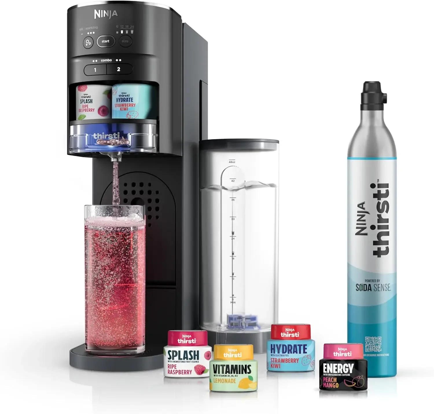 Drink System, Soda Maker, Create Unique Sparkling & Still Drinks, Personalize Size & Flavor, Carbonated Water Machine.