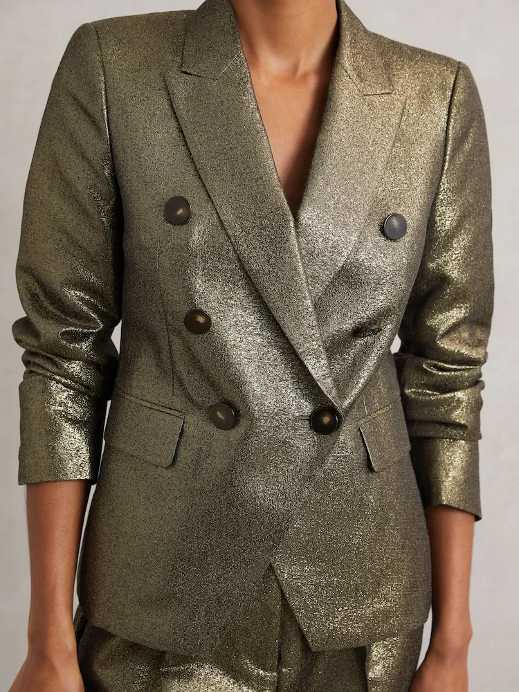 Women's 2 Piece Party Suit Double-Breasted Blazer Casual Chic Outfits Elegant Pantsuit Set Customize