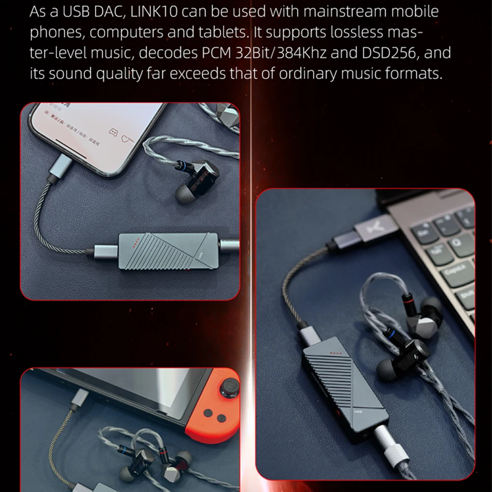 xDuoo Link10 USB DAC portatile TIPO C amplificatore per cuffie Dongle per telefono cellulare doppio chip CS43131 USB C decodificatore bilanciato da 4,4 mm