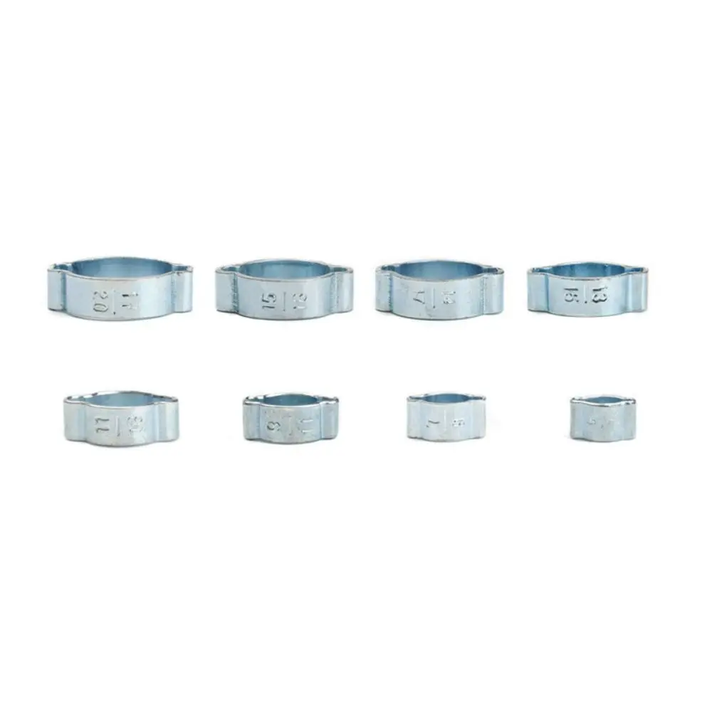 10Pcs Durable Double Ears Hose Clamp Assortment Kit Fixed Pipe Clip Zinc Plated Worm Drive Pipe Hoop Fuel Tube Water Pipe