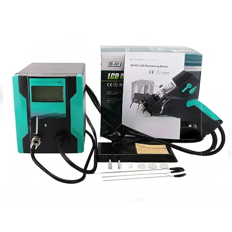 Pro'skit SS-331H ESD LCD digital pump BGA desoldering suction vacuum solder sucker gun auto sleep 110V/220V