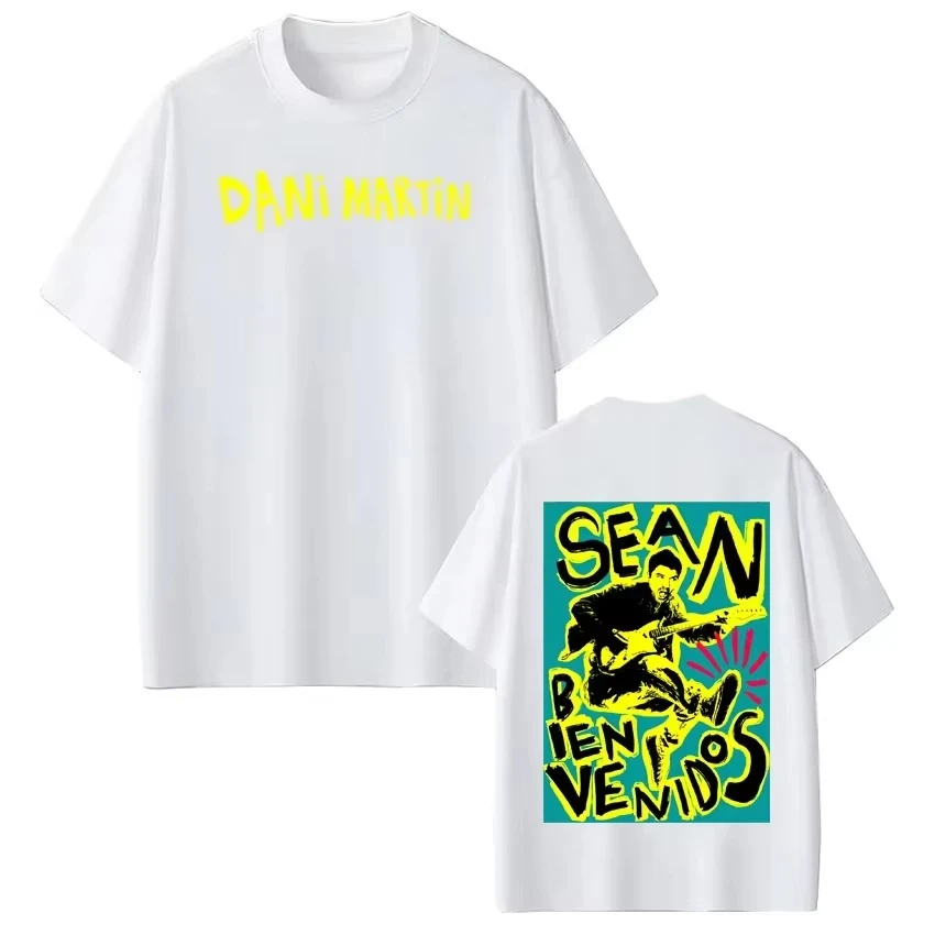 

Модная винтажная футболка с графическим принтом Singer Dani Martin, модная футболка унисекс, хлопковый повседневный топ с короткими рукавами в стиле хип-хоп Harajuku